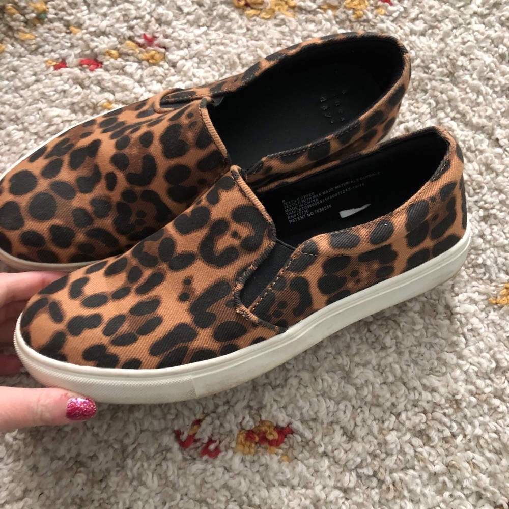 Leopard slip on sneakers